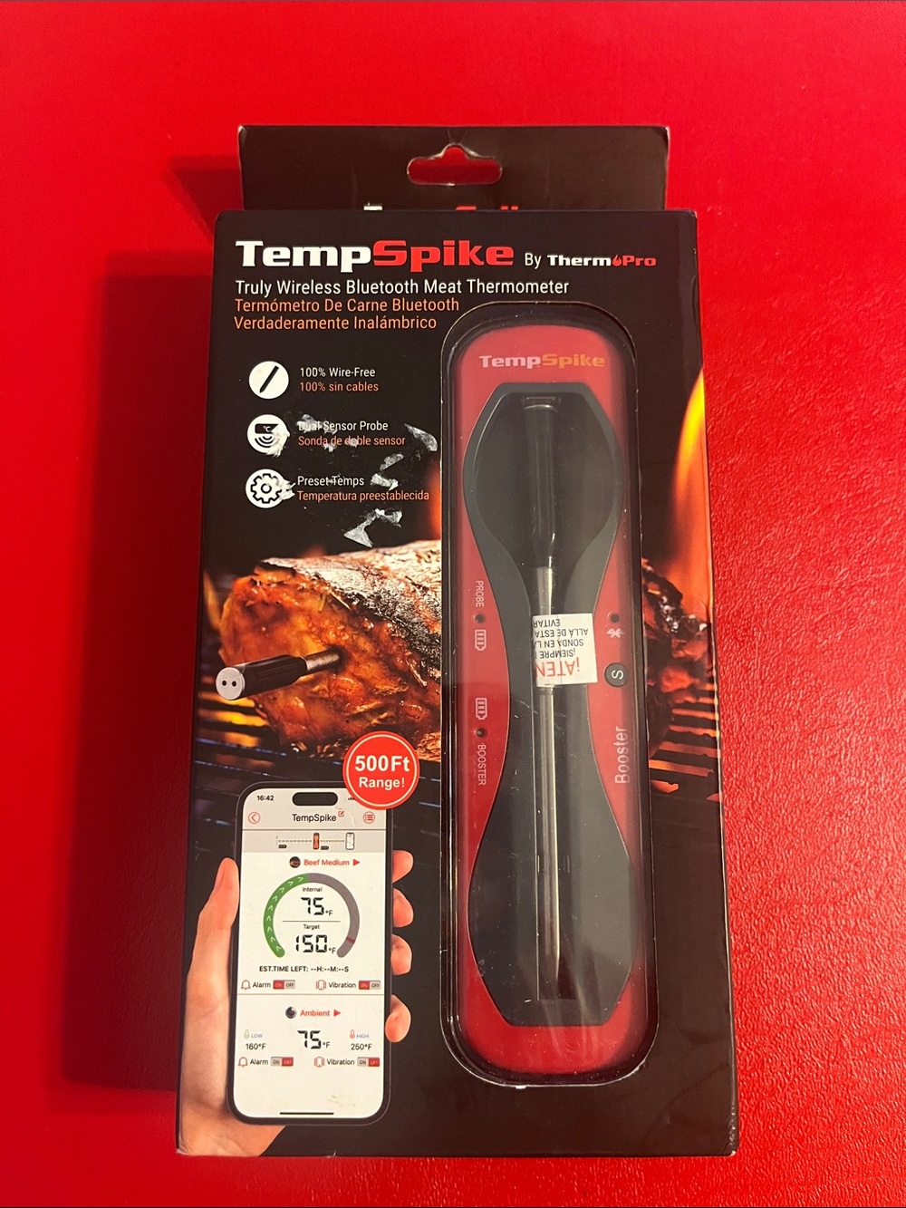 ThermoPro tempspike truly wireless Bluetooth meat 500Ft range